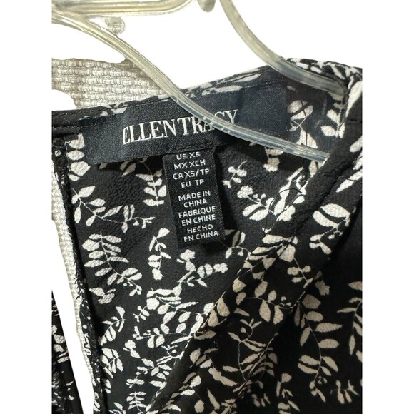 Ellen Tracy Women’s Black Mini Leaf Jumpsuit Size XS NWT - Picture 8 of 16